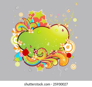 Vector illustration for spring design with water drops