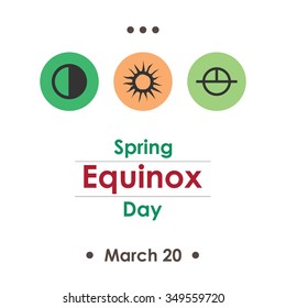 Vector illustration for spring equinox day in march poster design on white background