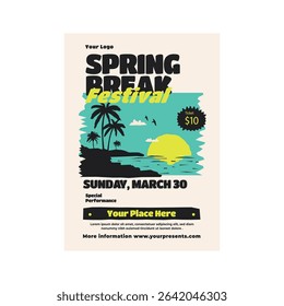 Vector illustration of spring festival flyer poster template design art