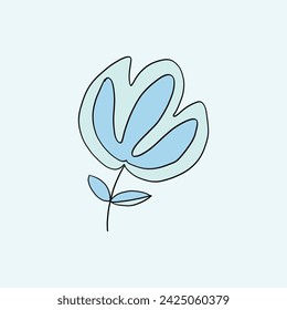 vector illustration spring flower blue separately