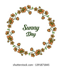 Vector illustration spring flower frame for drawing sunny day
