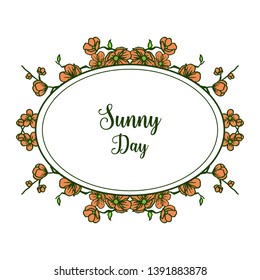 Vector illustration spring flower frame for invitation sunny day