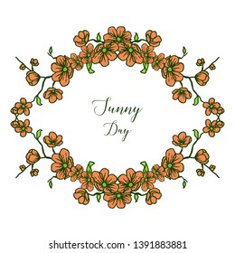 Vector illustration spring flower frame for invitation sunny day