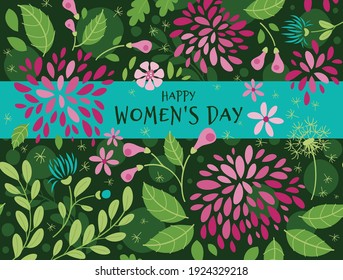 Vector illustration with spring flowers. Spring mood. Frame, poster, banner, card, template for your design 