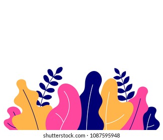 Vector illustration of spring flowers on white background. Graphic design. Cartoon banner.