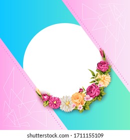 ilustración vectorial de la flor fresca primaveral en el fondo del cartel floral