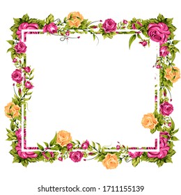vector illustration of spring fresh flower in floral banner poster background
