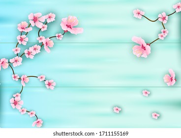 vector illustration of spring fresh flower in floral banner poster background