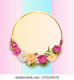vector illustration of spring fresh flower in floral banner poster background
