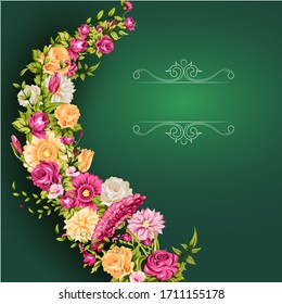 Vektorillustration-Illustration von Frühlingsblume auf floralem Banner-Hintergrund