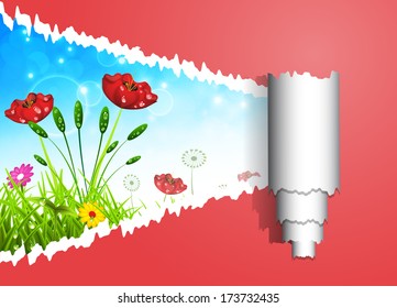 Vector illustration of spring landscape.
