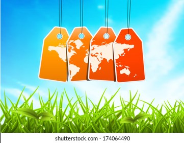 Vector illustration of spring landscape.