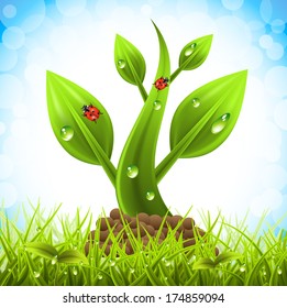 Vector illustration of spring landscape.