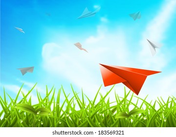 Vector illustration of spring landscape.