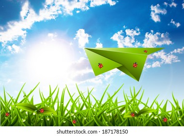 Vector illustration of spring landscape.