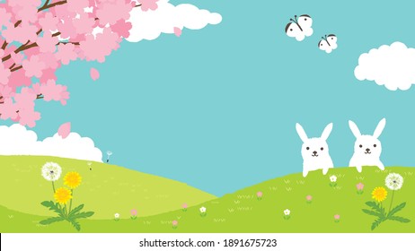 Vector illustration of Spring landscape