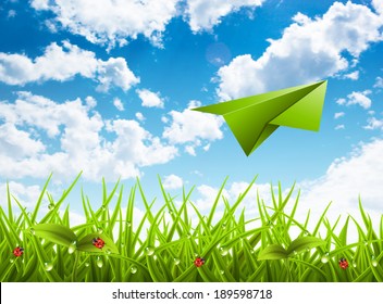 Vector illustration of spring landscape.