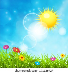 Vector illustration of spring landscape.