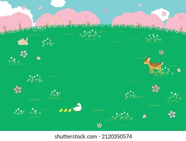 Vector illustration of Spring landscape.