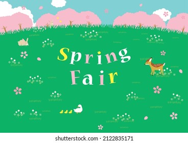 Vector illustration of Spring landscape.