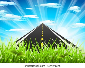 Vector illustration of spring landscape. Abstract concept.