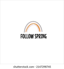 Ilustración vectorial de las letras de primavera aisladas con elementos decorativos del sol, pollos, sauces, tulipanes, mariposas, abejas, jardín