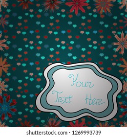 Vector illustration. Spring lettering write set. Hand written style. Seamless. Calligraphy postcard or poster graphic design typography element. Pictures on blue, white and orange colors.