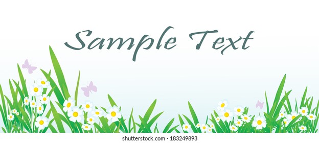 Vector illustration, spring meadow, banner concept.