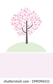 Vector illustration of spring nature . postcard  .