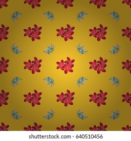 Vector illustration. Spring paper with abstract cute flowers in green and beige colors. Floral seamless pattern.