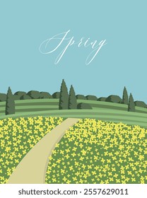 Vector illustration. Spring poster, banner, postcard. Modern design. Nature.