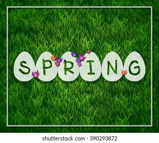 Vector illustration of Spring realistic grass