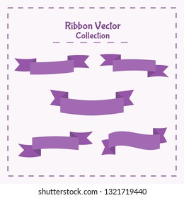 vector illustration spring ribbon frame background element modern style badge purple color for special sale