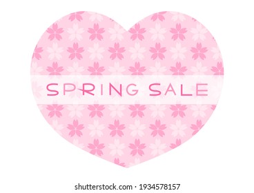 Vector illustration of Spring Sale. Cherry blossom pattern design.