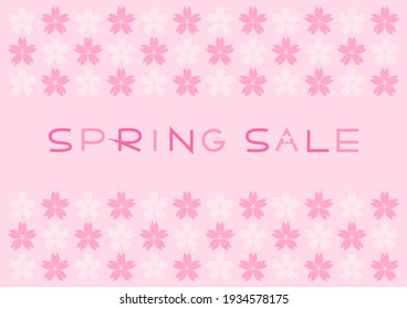 Ilustración vectorial de la venta de primavera. Diseño de patrones de flores de cerezo.