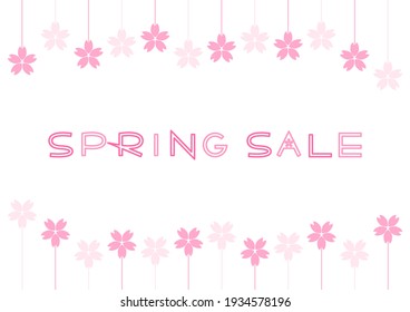 Ilustración vectorial de la venta de primavera. Diseño de patrones de flores de cerezo.