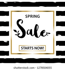 Vector illustration of spring sale text. Useful for flyers, brochure, invitation, posters. Season vacation, weekend, holiday logo. 