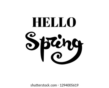 Vector, illustration, spring sale time black lettering. Isolated on a white background.