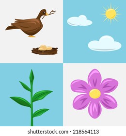 Vector illustration of spring set