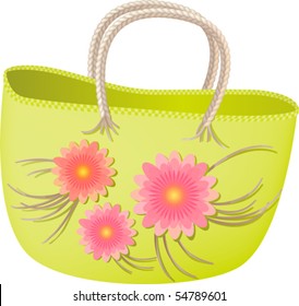 Vector illustration of a spring shopper or beach bag