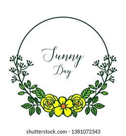Vector illustration spring of sunny day for decoration flower frame hand drawn