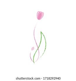 Vector illustration of a spring tulip