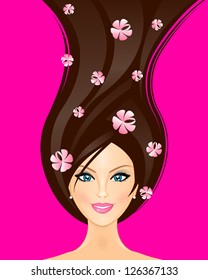 Vector illustration of spring woman