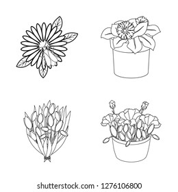 Vector illustration of spring and wreath icon. Collection of spring and blossom stock vector illustration.
