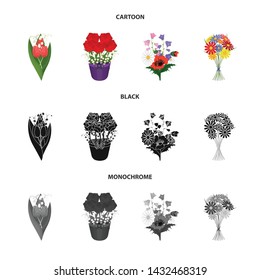 Vector illustration of spring and wreath icon. Set of spring and blossom stock symbol for web.