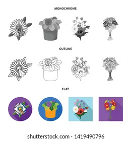 Vector illustration of spring and wreath logo. Collection of spring and blossom vector icon for stock.