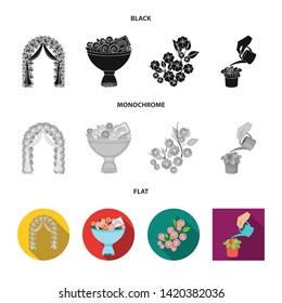Vector illustration of spring and wreath logo. Collection of spring and blossom vector icon for stock.