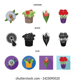 Vector illustration of spring and wreath logo. Collection of spring and blossom stock symbol for web.