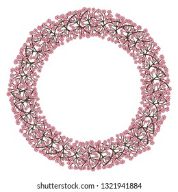 Vector illustration of a spring wreath of plants