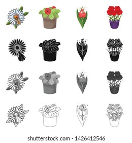 Vector illustration of spring and wreath sign. Set of spring and blossom vector icon for stock.